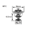 Picture of 2813 - Thermostat - 88 Deg C - Mitsubishi Lancer VII 1.6/Toyota Avensis Saloon 2.0