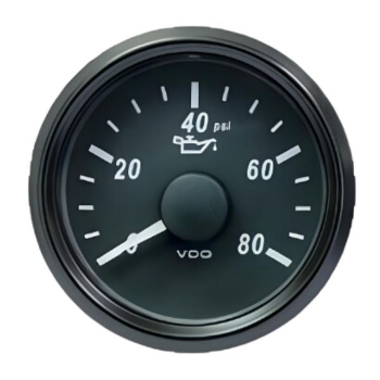 Picture of A2C3833190030 - Pressure Gauge - SingleViu 52mm 80 Psi Oil Pressure 12V/24V