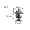 Picture of 2894 - Thermostat - 82 Deg C - Ford Fiesta/Volvo C30