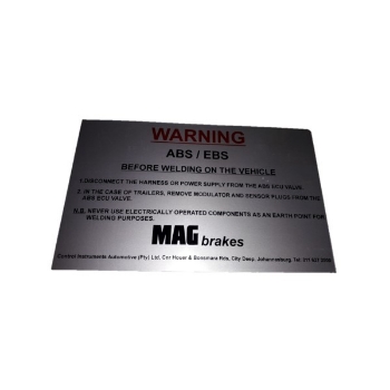 Picture of MAG3630-WARNING - Data Plate - Wabco Abs Warning
