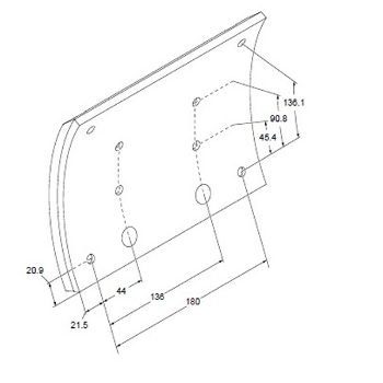 Picture of MP36+2MM/501 - Brake Lining - Double Oversize -  MAN/MB Rear - 410mm x 220mm x 17mm -12.9 - 8 H