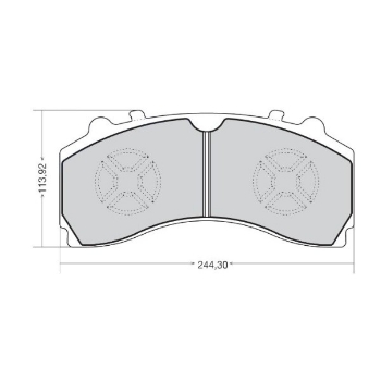 Picture of DPD008 - Heavy Duty Brake Pad - Wva29246 - Mercedes Axor Mb Mp3 - Front - 244.30 X 113.92 X 29.50 