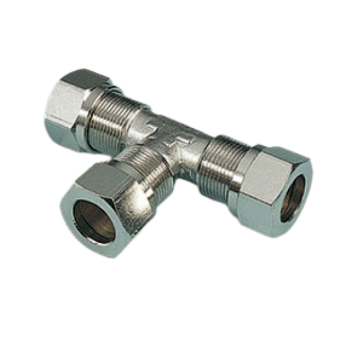Picture of 2091200 - Tee Piece Tube - Compression Fittings - 12mm Tube To 12mm Tube with Tube Tee - Brass