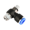 Picture of INC04-M5 - Speed Controller Bi-Directional Elbow  - Flow Control Fitting - 4mm Tube To M5 Male Thread - Technopolymer