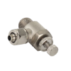Picture of IBSC12-02 - Speed Controller Elbow  - Flow Control Fitting - 12mm Tube To 1/4" Male Thread - Nickel Plated Brass