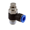 Picture of ISCD04-01-B - Speed Controller Elbow with Handwheel - Flow Control Fitting - 4mm Tube To 1/8" Male Thread 