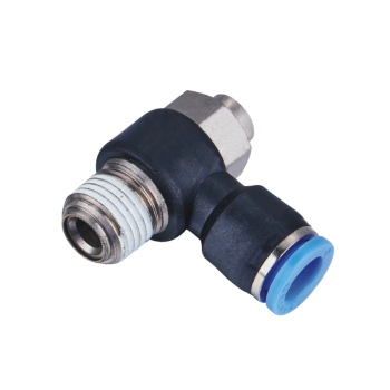 Picture of ISCA06-03 - Speed Controller Elbow without Handwheel - Flow Control Fitting - 6mm Tube To 3/8" Male Thread 