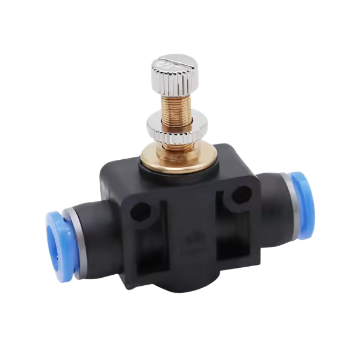 Picture of ISU04C - Speed Controller In-Line  - Flow Control Fitting - 4mm Tube To 4mm Tube - Polymer & Brass