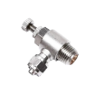 Picture of IKSC08-02 - Speed Controller Push-In Elbow  - Flow Control Fitting - 8mm Tube To 1/4" Male Thread - Nickel Plated Brass