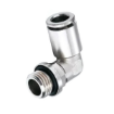 Picture of IPLT10-G03 - Elbow Male with O-Ring - Metal Push-in Fitting - 10mm Tube To 3/8" G-Male Thread - Nickel Plated Brass