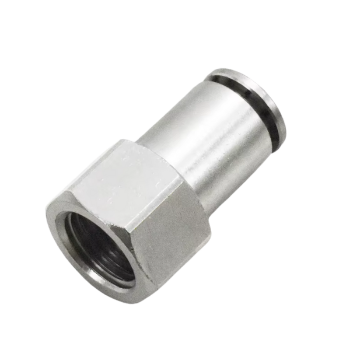 Picture of IPCFT08-04 - Stud Female - Metal Push-in Fitting - 8mm Tube To 1/2" Female Thread - Nickel Plated Brass