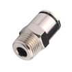 Picture of IPCT08-04 - Stud Male - Metal Push-in Fitting - 8mm Tube To 1/2" Male Thread - Nickel Plated Brass
