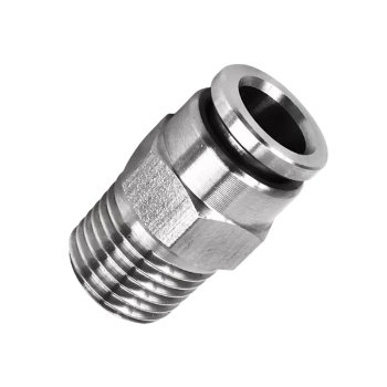 Picture of IPCT12-04 - Stud Male - Metal Push-in Fitting - 12mm Tube To 1/2" Male Thread - Nickel Plated Brass