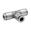Picture of IPET08 - Tee Piece Tube - Metal Push-in Fitting - 8mm Tube To 8mm Tube with Tube Tee - Nickel Plated Brass