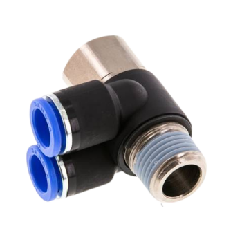 Picture of IPAF12-04 - Banjo Double Female - Push-In Fitting - 12mm Tube To 1/2" Male and Female Thread - Technopolymer