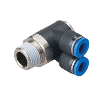 Picture of IPA04-01 - Banjo Double - Push-In Fitting - 4mm Tube To 1/8" Male Thread - Technopolymer