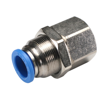 Picture of IPMF12-02 - Bulkhead Female - Push-In Fitting - 12mm Tube to 1/4" Female Thread (M22X1) - Polymer & Brass