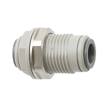 Picture of PPM08 - Bulkhead Union - Push-In Fitting - 8mm Tube To 8mm Tube - Plastic