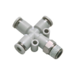 Picture of IPZR10-01 - Cross Piece - Push-In Fitting - 10mm Tube To 1/8" Male Thread - Technopolymer