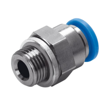 Picture of ISPC12-04 - Male Stud - Push-In Fitting - 12mm Tube To 1/2" Male Thread - Polymer & Brass