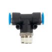 Picture of IPB08-01 - Tee Piece Male - Push-In Fitting - 8mm Tube to 8mm Tube with 1/8" Male Thread Tee - Technopolymer