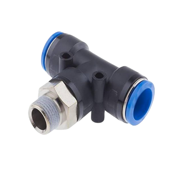 Picture of IPB14-04 - Tee Piece Male - Push-In Fitting - 14mm Tube To 14mm Tube with 1/2" Male Thread Tee - Technopolymer