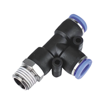 Picture of IPD06-M5 - Tee Piece Tube - Push-In Fitting - 6mm Tube To M5 Male Thread with Tube Tee - Technopolymer