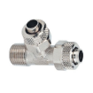 Picture of 3080618 - Tee Piece Tube - Quick Coupler - 6mm Tube To 1/8" Male Thread with Tube Tee - Brass