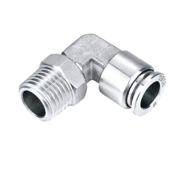 Picture of SSL04-M5 - Elbow Male - Stainless Steel Fitting - 4mm Tube To M5 Male Thread - Stainless Steel