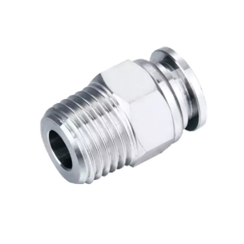 Picture of SSC04-01 - Stud Male - Stainless Steel Fitting - 4mm Tube To 1/8" Male Thread - Stainless Steel
