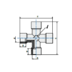 Picture of 11414 - Cross Piece Female - Standard Fittings - 1/4" Female Thread To 1/4" Female Thread - Brass