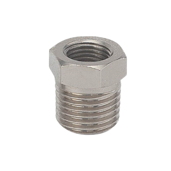 Picture of BD-02T02T - Reducer Taper Male Female - Standard Fitting - 1/4" Male Thread To 1/4" Female Thread - Nickel Plated Brass