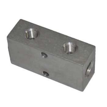 Picture of RIPUC15133 - Distribution Manifold Block - Unequal Short - Aluminium - 2 X 1/4" To 3 X 1/8"