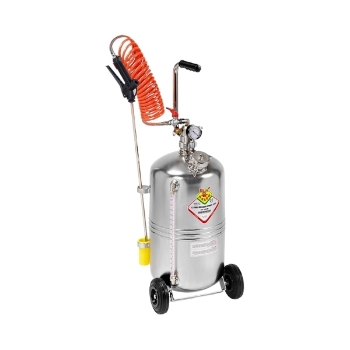 Picture of 23026 -Wheel Mounted AISI 304 Polished Stainless Steel Pressure Sprayer with 24 Litres Tank