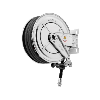 Picture of 8542.101 - Fixed Hose Reel in AISI 304 Series 540, for Air-Water, with Black Rubber Hose of 15m