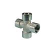 Picture of 11414 - Cross Piece Female - Standard Fittings - 1/4" Female Thread To 1/4" Female Thread - Brass