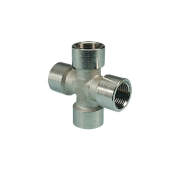 Picture of 11414 - Cross Piece Female - Standard Fittings - 1/4" Female Thread To 1/4" Female Thread - Brass