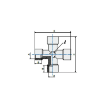 Picture of 11414 - Cross Piece Female - Standard Fittings - 1/4" Female Thread To 1/4" Female Thread - Brass