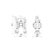 Picture of 2B8/16117TT52 - Dual Inlet Diaphragm Pump 1/2" Series 120-Ppab, Wet Parts In Polypropylene With Membrane In Ptfe, St