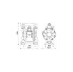 Picture of 3C1/16111SSS - 70L/Min Diaphragm Pump in Aluminum Series AAB-12 with Membranes in Santoprene™