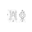 Picture of 3C1/26111HHH - 170L/Min Diaphragm Pump Series AAB-12 in  Aluminum. Membranes in Hytrel®