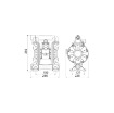 Picture of 3C1/30111HHH - 200L/Min Diaphragm Pump Series AAB-114 in Aluminum with Membranes in Hytrel®