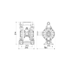 Picture of 3C1/40111SSS - 480L/Min Diaphragm Pump Series AAB-112 in Aluminum with Membranes in Santoprene™