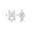 Picture of 3C1/50111HHH - 610L/Min Diaphragm Pump Series AAB-2 in Aluminum with Membranes in Hytrel®