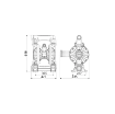 Picture of 3C1/50111SSS - 610L/Min Diaphragm Pump Series AAB-2 in Aluminum with Membranes in Santoprene™
