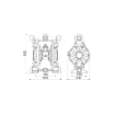 Picture of 3C3/26111HHH - 170L/Min Dual Inlet Diaphragm Pump Series AAB-1-9 in Aluminum with Hytrel® Membranes
