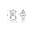 Picture of 3C3/50111EAA - 610L/Min Dual Inlet Diaphragm Pump Series AAB-2 in Aluminum with Membranes in EPDM