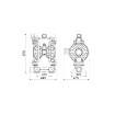 Picture of 3C3/50111HHH - 610L/Min Dual Inlet Diaphragm Pump Series AAB-2 in Aluminum with Membranes in Hytrel®