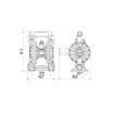 Picture of 3C3/50111NHH - 610L/Min Dual Inlet Diaphragm Pump Series AAB-2 in Aluminum with Membranes in NBR