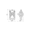 Picture of 3C3/50111TTP - 570L/Min Dual Inlet Diaphragm Pump Series AAB-2 in Aluminum, PTFE+Hytrel® Membranes 